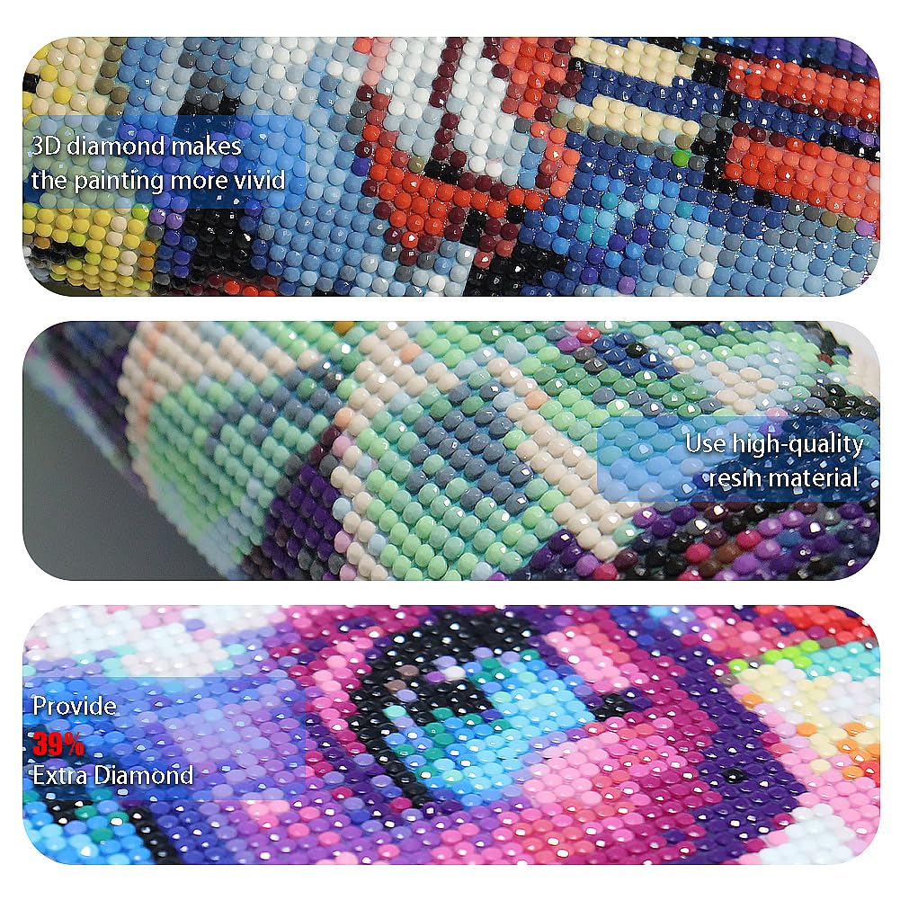 JFYHAB 5D Phoenix Diamond Painting Kits for Adult, Fire Phoenix Full Drill Round Diamond Cross Stitch Colorful Painting by Number Rhinestone Embroidery Arts Craft Diamond Art 12x12 inch JFYHAB