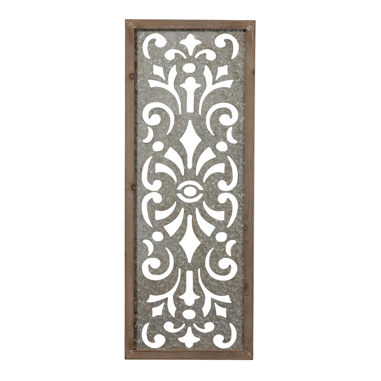 Sintosin Farmhouse Galvanized Wall Decor, 12" x 32", Hanging Window Pane, Wood & Metal Wall Art, Steel Sheet Wall Sculpture, Decorative Wall Panel for Living Room Fireplace Sintosin