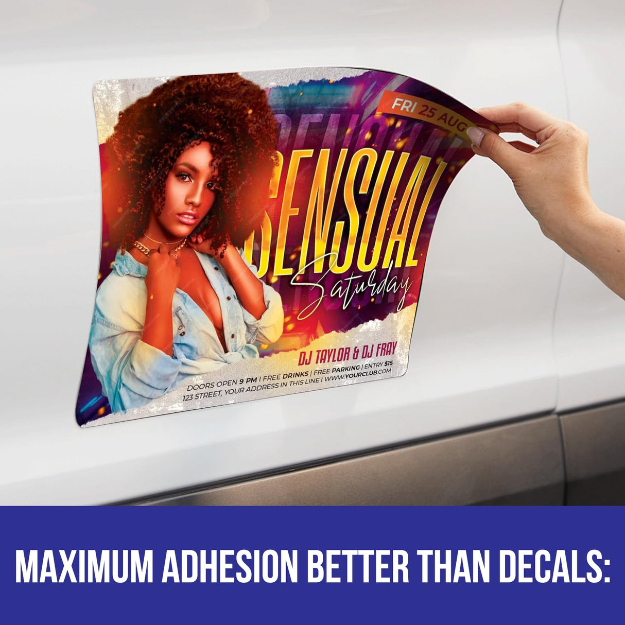 2pc 18x24" Custom Full Color Magnetic Car Signs, Ready in One Day for Business Advertising and Vehicle Promotion, Logo for Your Car Van Truck WoodArtSupply