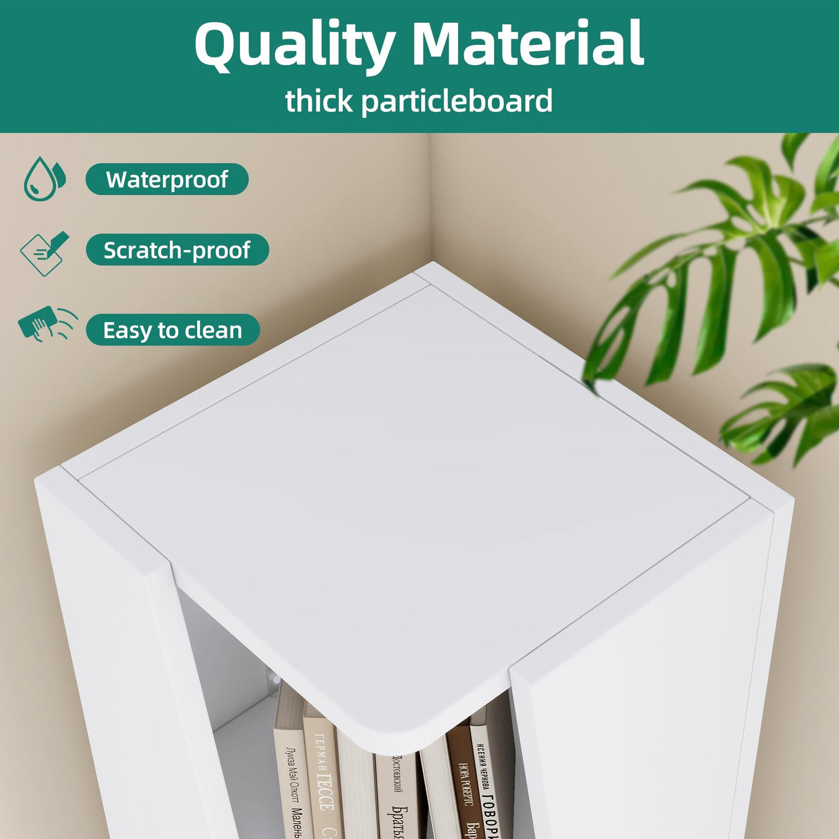 YITAHOME 71.45" Bookcase, 6 Shelves Corner Bookshelf with LED Light Modern, Tall Narrow Display Shelves, Wooden Free Standing Shelf, with Storage Organizer for Bedroom, Living Room, Home Office, White YITAHOME