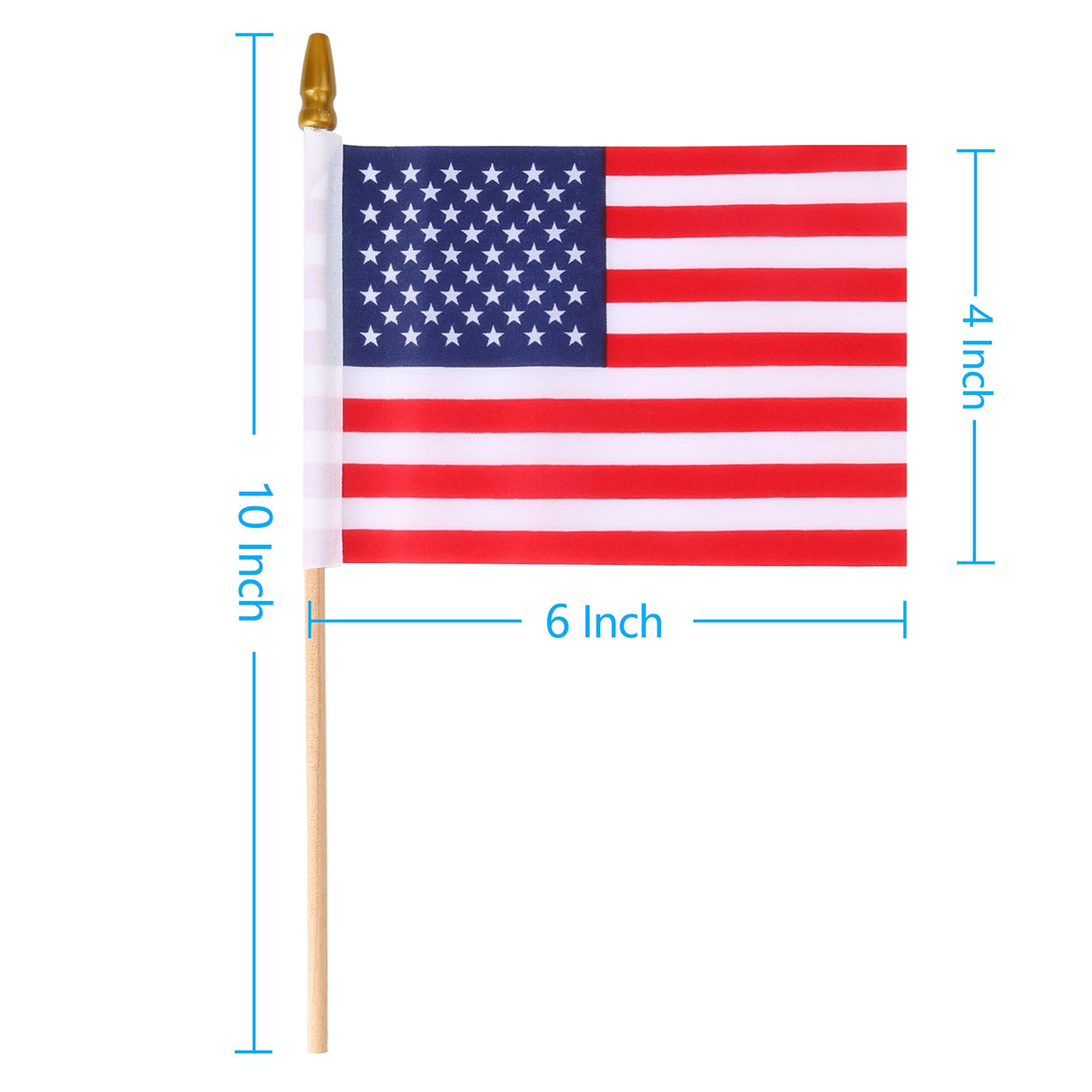 12 Pcs Small American Flags On Stick,Patriotic Decorations Small USA Flags On Stick,Mini American 4''x6'' Flag, Fourth Of July Flags For Outside Patriotic Holiday Yard Patio,Labor Day Decorations HOOSUN
