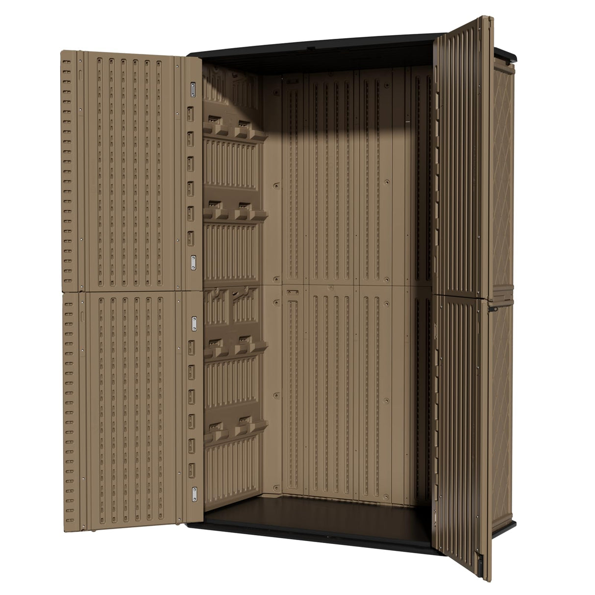 ZZM Large 67 Cu.ft Waterproof Storage Shed, Outdoor Storage Cabinet,Durable Resin Storage for Patio Furniture, Garden Tools, Pool Accessories, Mower Storage (Coffee) ZZM