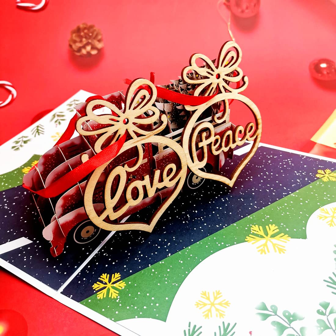 48 Pack Hollow Wood Letter Ornaments for Church Party Christmas Tree, Wedding Favor, Birthday Decoration Alove Ditto