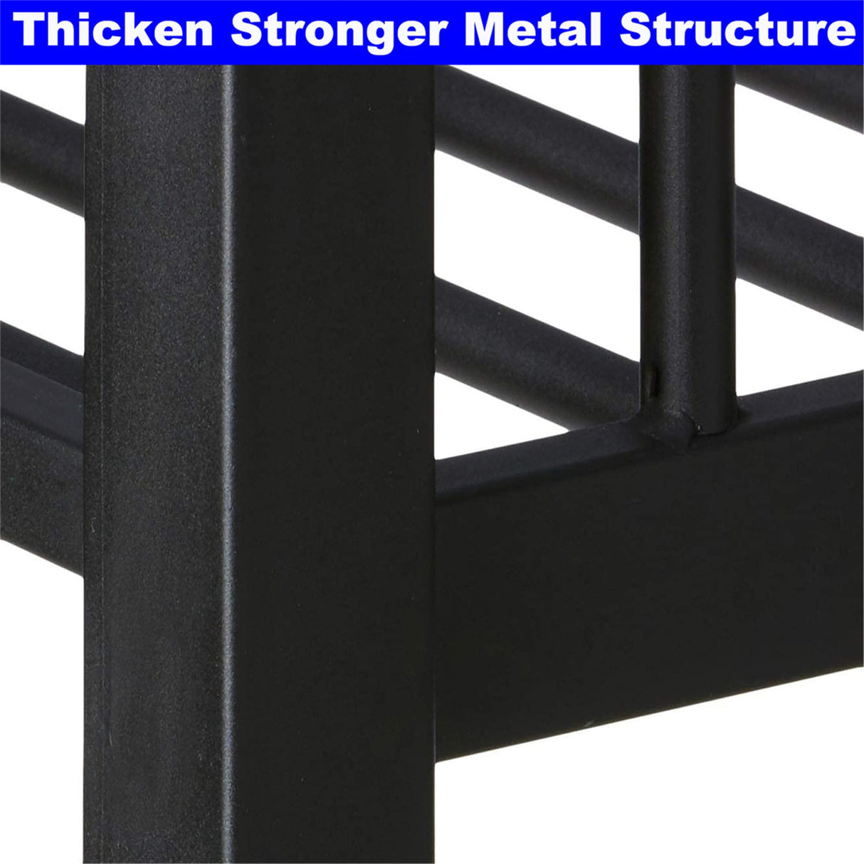 STERXONE Upgraded Version Thicken Metal Queen Over King Bunk Bed, Heavy-Duty Steel King Bunk Bed, Best Modern Bunkbed Queen Over King Size for Adults, Easy Assemble (Queen/King) STERXONE