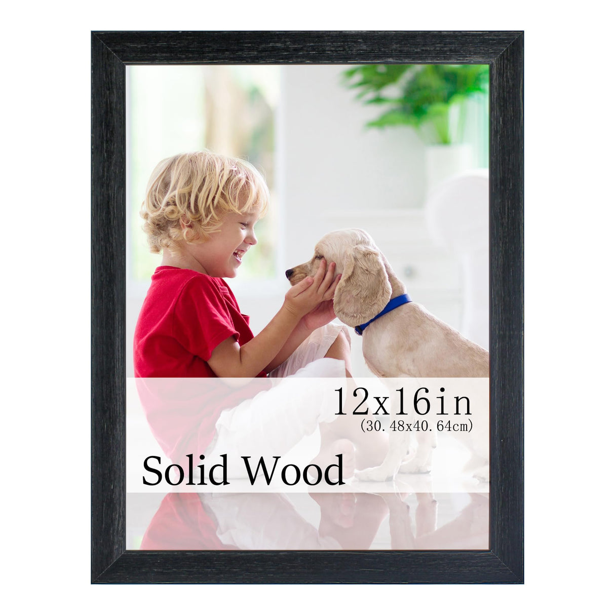 DDaoty Rustic Solid Wood 12x16 Picture Frame, Distressed Wood 12x16 Poster Frame Black DDaoty