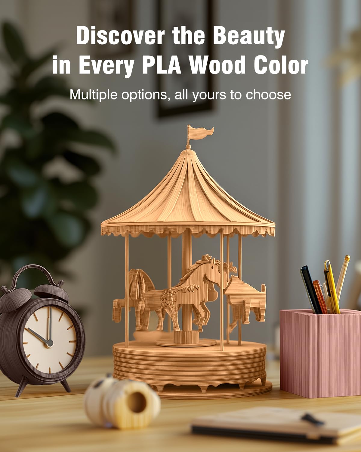 SUNLU Real Wood Fiber Wood PLA Filament, Neatly Wound PLA 3D Printer Filament 1.75mm Dimensional Accuracy +/- 0.03mm, Fit Most FDM 3D Printers, 1kg Spool (2.2lbs), Woody Scent Maple Wood Fiber PLA SUNLU