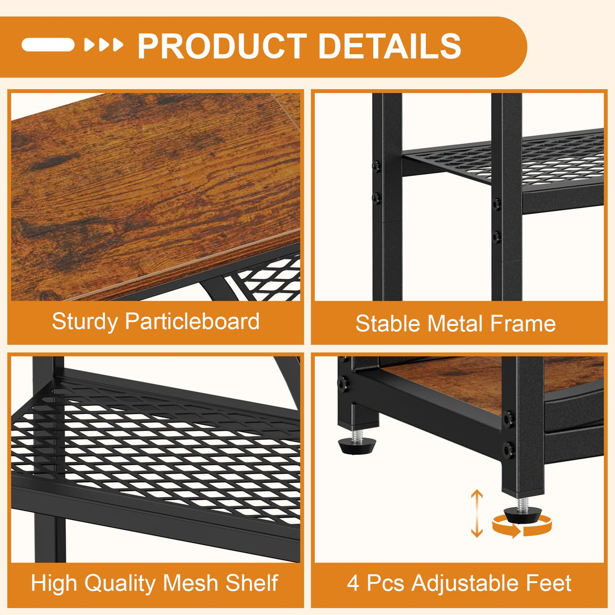 Snughome Entryway Table, Console Table with Charging Station, Industrial Narrow Sofa Table with 5 Tier Storage Shelves, Entrance Table for Hallway, Behind The Couch, Living Room, Foyer Snughome