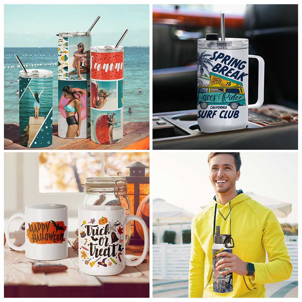 PYD Life 110 Sheets Sublimation Paper Blanks 8.5"x11" Heat Transfer Paper for Sublimation Blanks Tumblers Mugs Cups T-shirt Bags 120 g PYD Life