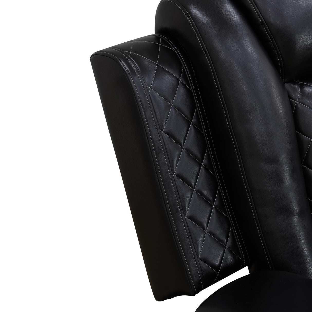 JBXBER Power Recliner Sectional Sofa Set, Black Leather Sectional Couch for Living Room, L Shape Reclining Sofa with Led Lights, Cup Holder, Pull-Down Table for Home/Office(6 Seat) JBXBER