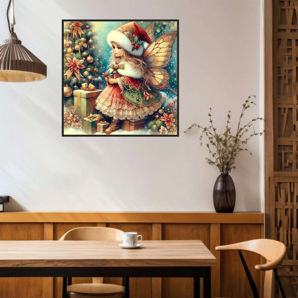 Benjenes Diamond Art Kits for Adults, Christmas Fairy Diamond Painting Kits for Adults, 5D DIY Round Drill Gem Art Paint with Diamonds Dots Crafts Kits for Home Decor Gift 14x14inch Benjenes