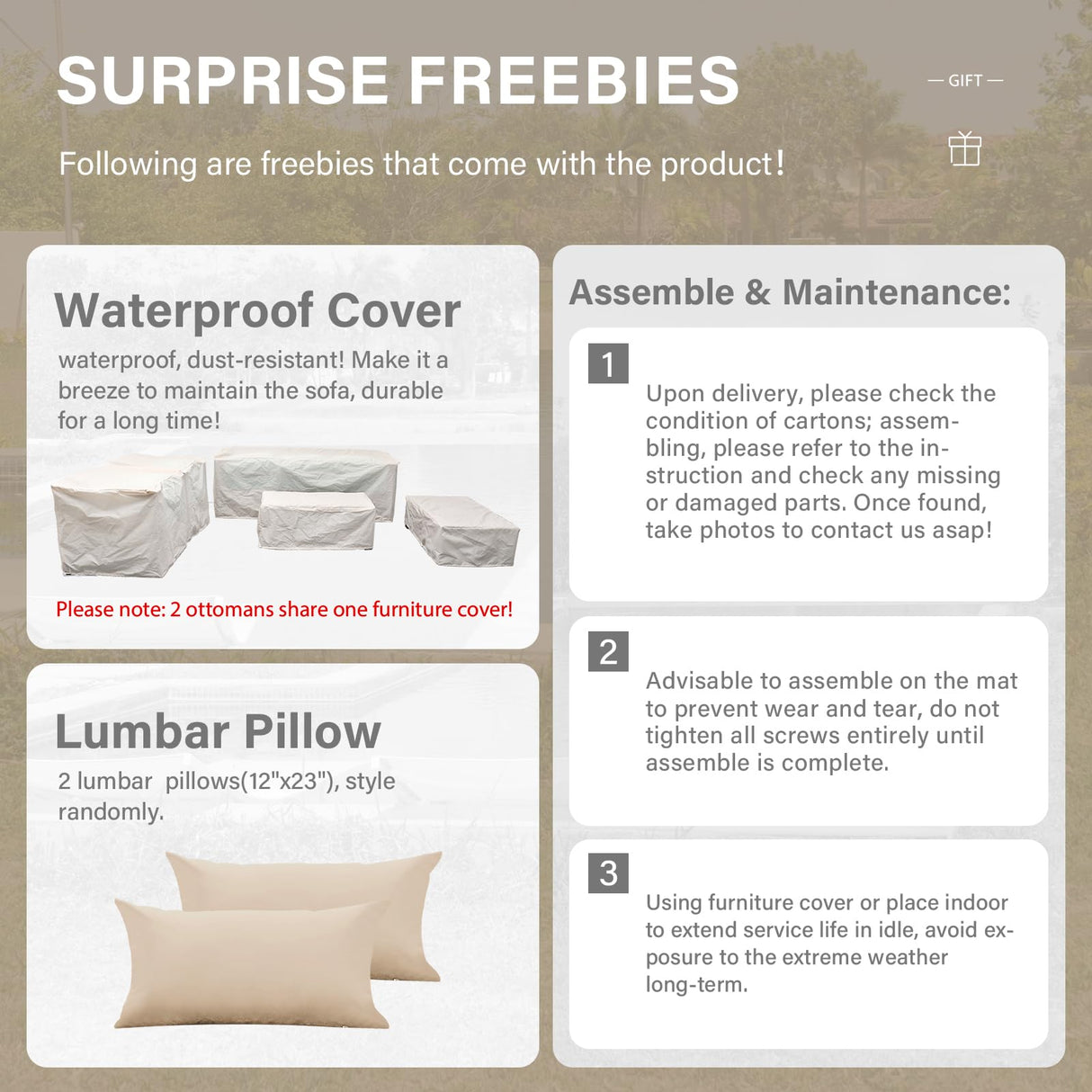 Rattan Star 6 Pieces Patio Outdoor Furniture Outdoor Conversation Sets Wicker Sofa Set with Outdoor Couch Patio Chairs Storage Coffee Table Khaki Cushions Waterproof Covers Rattan Star