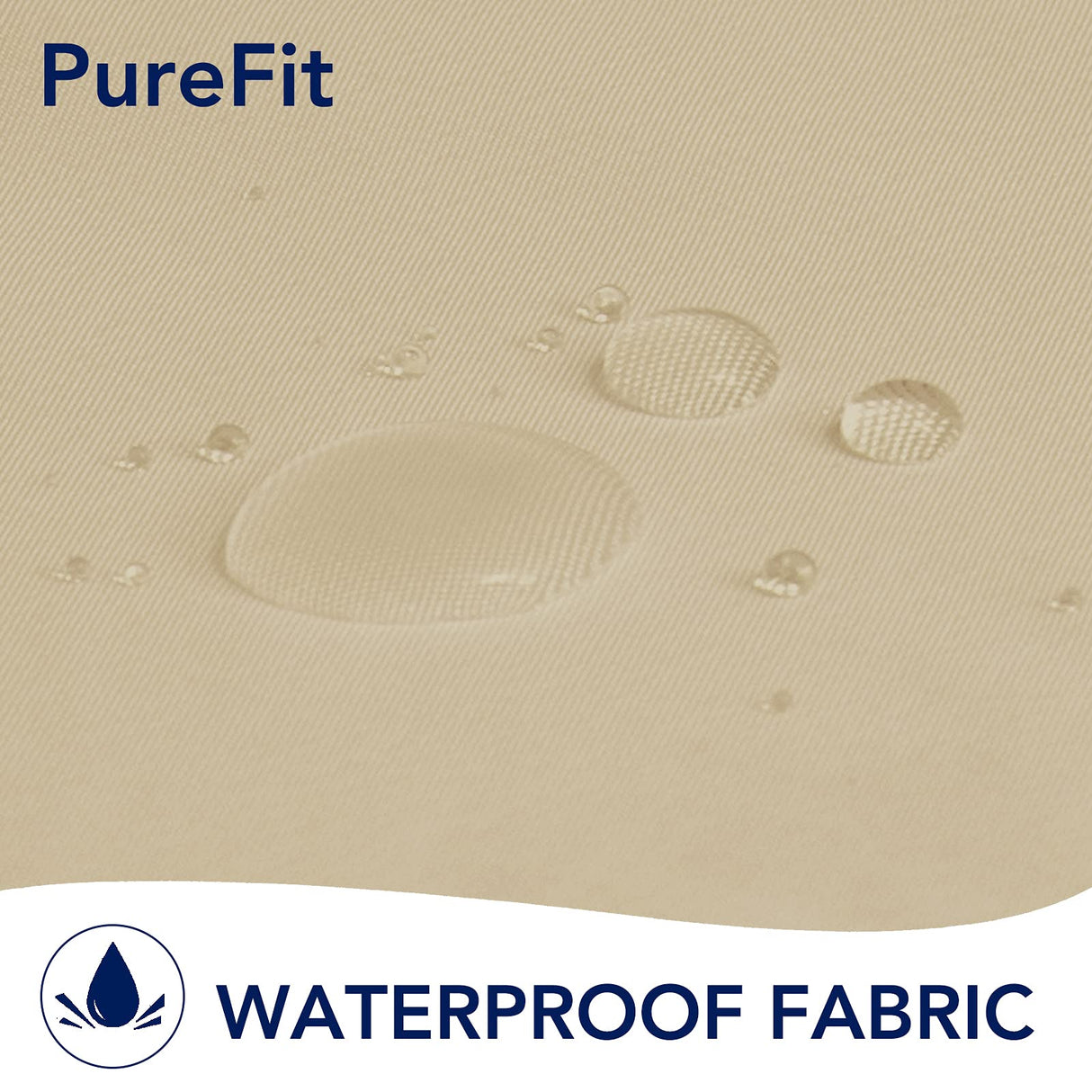 PureFit Outdoor Curtains for Patio Waterproof Weatherproof, UV and Fade Resistant Outside Curtains for Gazebo, Front Porch, Pergola, Sun Blocking Privacy Curtain, 52W x 95L inch, 1 Panel, Beige PureFit