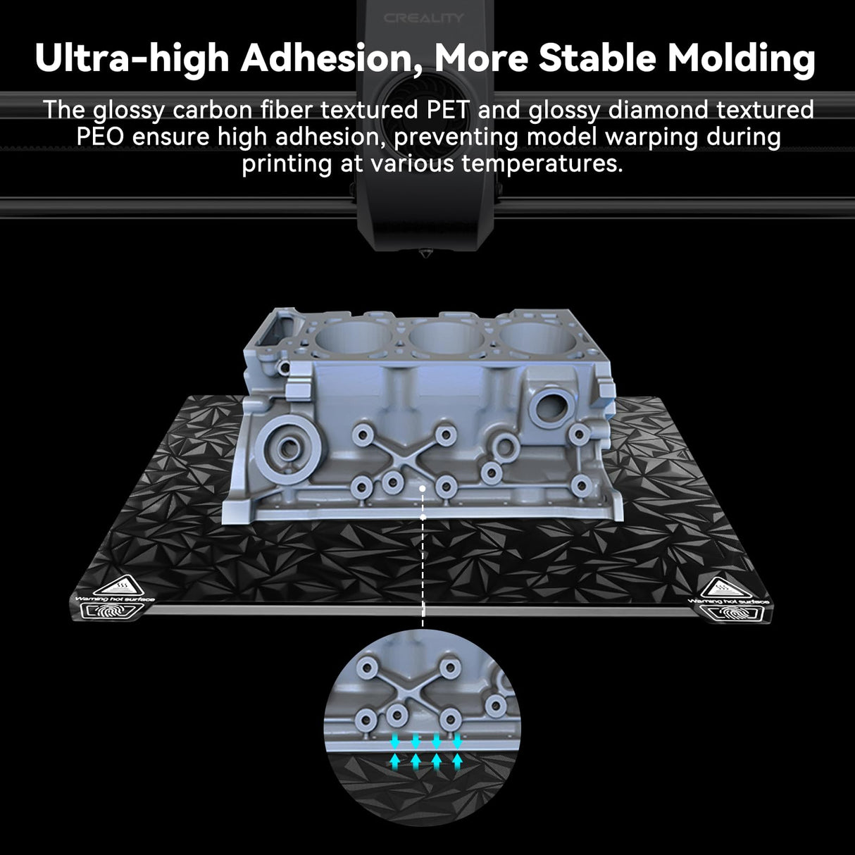 ENOMAKER Ender 3/Pro/V2/Neo PEO PET Build Plate,Magnetic Print Bed,Carbon Fiber/Diamond Textured Double Sided Flex Spring Steel Sheet for Creality Ender 5/Pro,Elegoo Neptune 3 Pro 3D Printer 235x235mm ENOMAKER