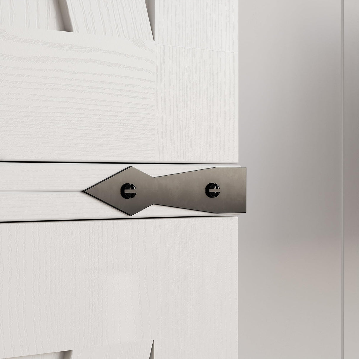 IRONCK Kitchen Pantry Cabinet 72" H, with 9 Shelves, 4 Barn Doors, Drawer, 6 Door Storage Shelves, Farmhouse Freestanding Rustic Wood Cupboard for Kitchen Dining Room White IRONCK