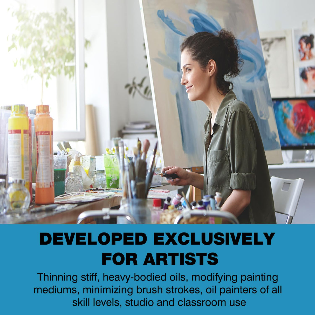 Odorless Paint Thinner for Oil Painting - Oil Painting Supplies for Thinning Oils, Artists, Professionals - 3.4oz LIIZOUSUDA