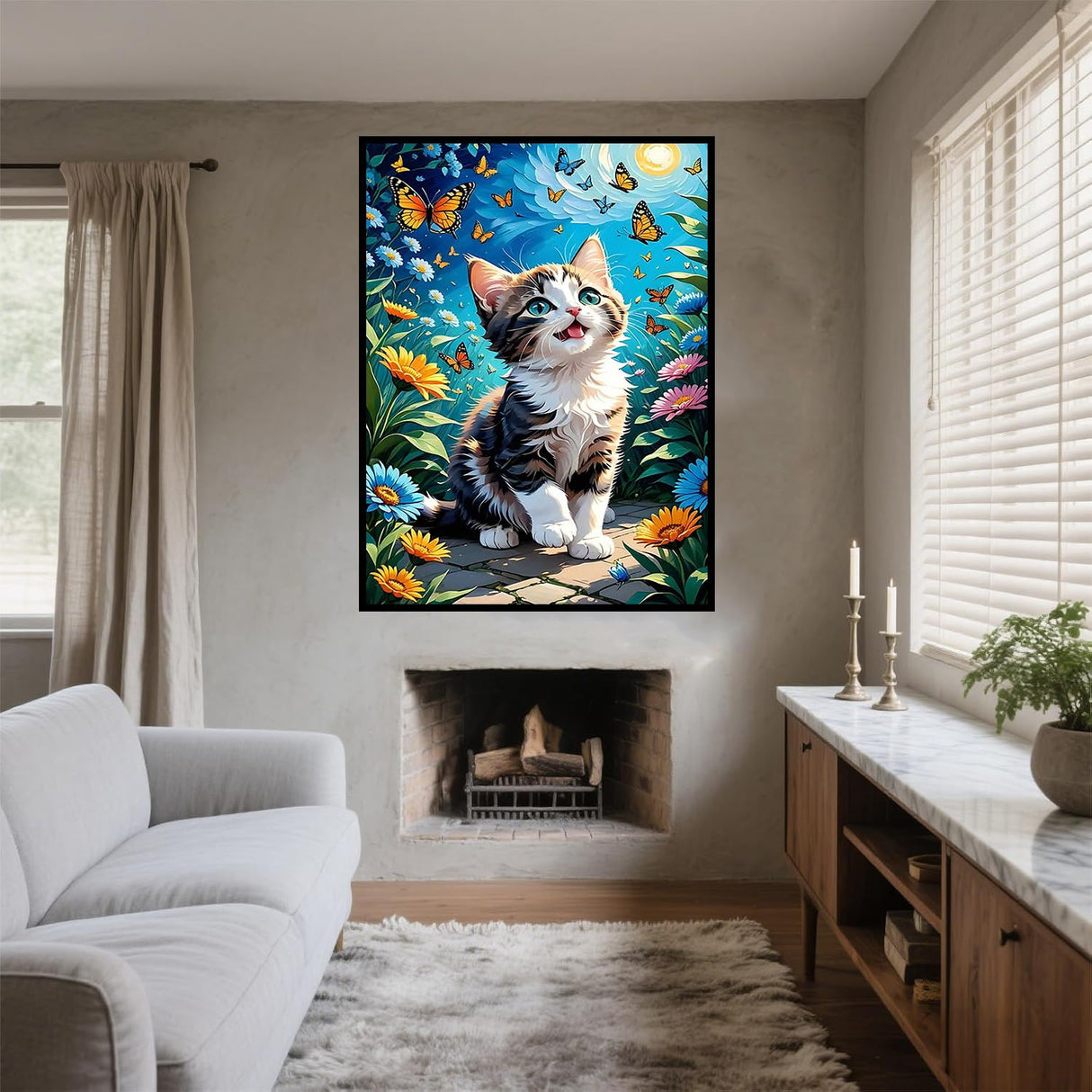 Cat Diamond Art Kits for Adults - Cute Cat Diamond Painting Kits for Adults Beginners,5D Full Drill Diamonds Arts Crafts for Home Wall Decor 12x16 Inch Generic
