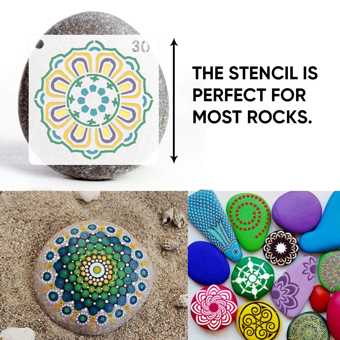 36 PCS Reusable Mandala Stencils for Painting Rocks Wood Canvas Fabric Glass Pottery Art Projects CH HAICHENG