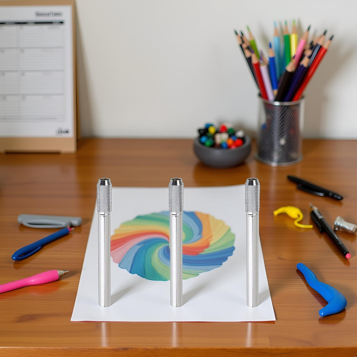 JJLFresheners 3Pcs Silver Extenders Dual Head Pencil Extender for Artists Adjustable Metal Handle Pen Holder Lengthener for School Office, Desk Supplies Holders and Dispensers, Pencil Extender JJLFresheners