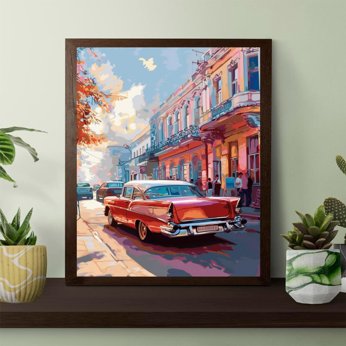 OKSGYTA Classic Car Paint by Numbers Kit for Adults, Paint by Number on Canvas, Abstract Art Digital Oil Painting Kits Suitable for Home Wall Decoration Gift 20"x16" OKSGYTA