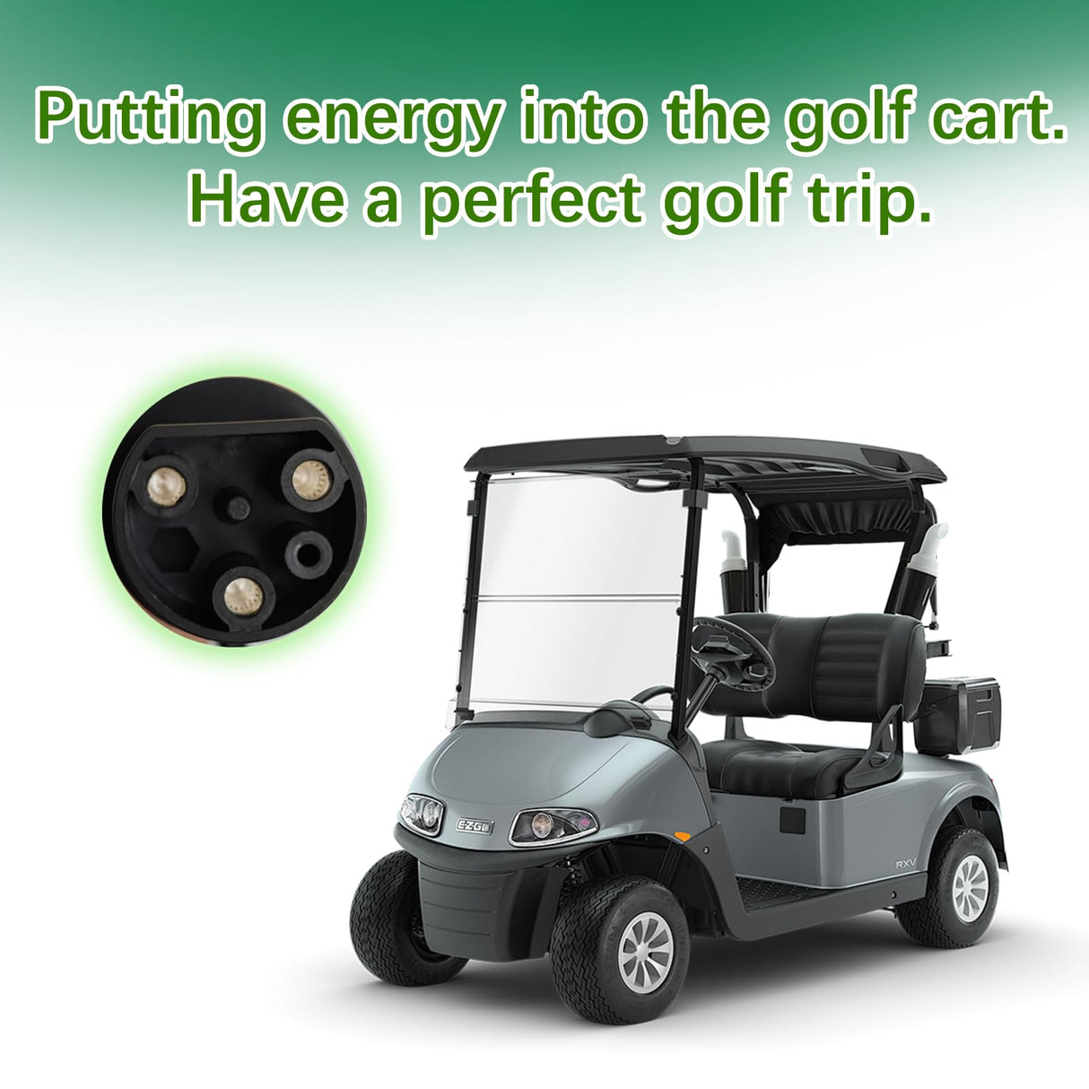 EVHIKING ICON EV Golf Cart Charger Power Cord Factory Replacement 120V Replaces OEM # 2.04.0620. EVHIKING