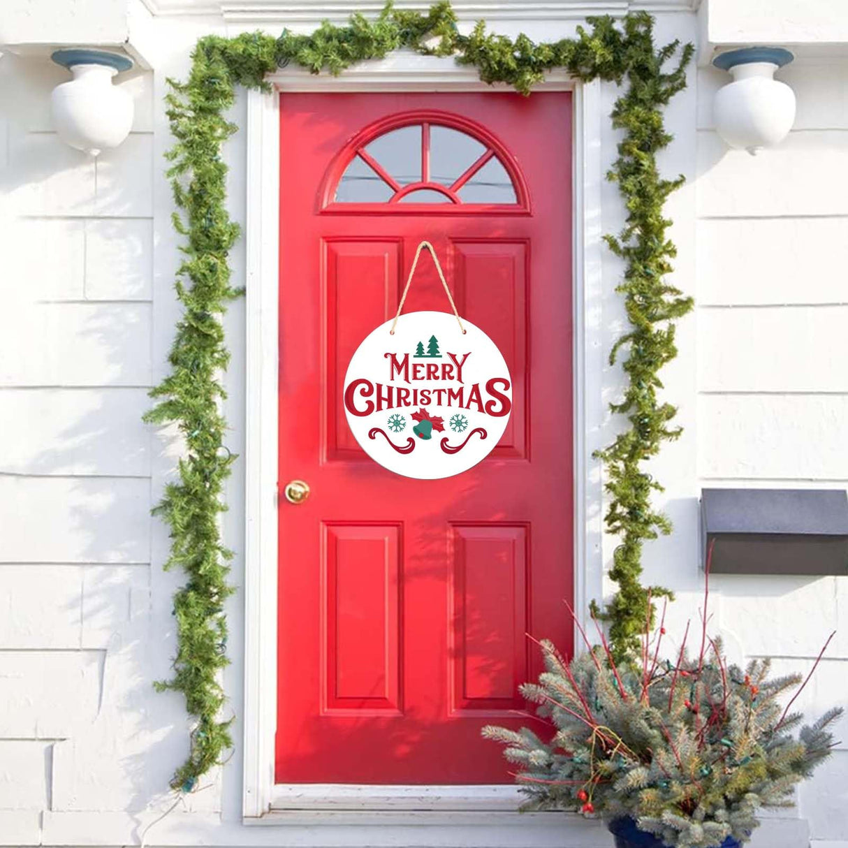 Ickimee 3 Pcs 12" Round Sublimation Door Hanger Blanks, Unfinished Metal Aluminum Circle Blanks for Sublimation Printing, Christmas Wall Hanging Ornaments, Welcome Door Sign with Rope for Heat Press Ickimee