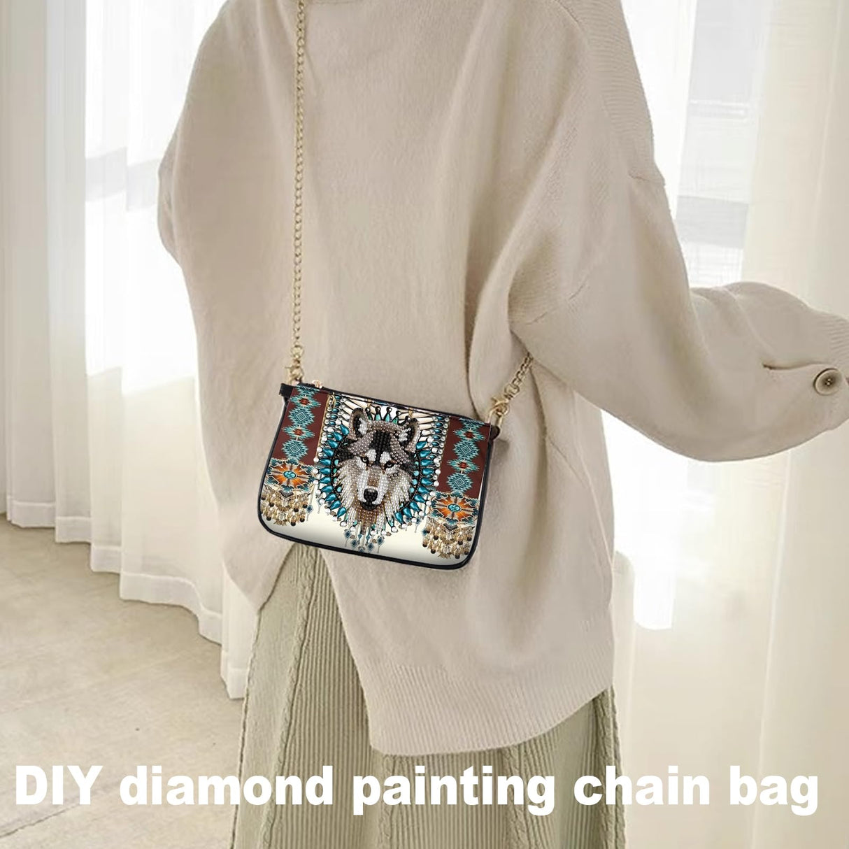 5D DIY Diamond Art Painting Crossbody Bag Chain, Bully Dog Diamond Art Set, Used to Store Cosmetics Keys and Other Small Items, can be Used as a Gift to Friends Tontut