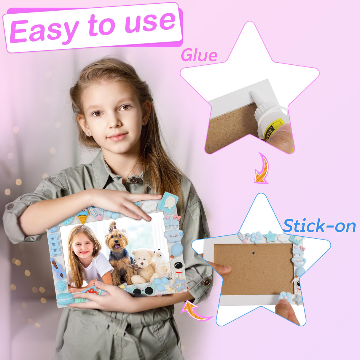 ZALIAFEI 3PCS Mosaic Photo Frame Craft Kit, DIY Crafts Crafts for Girls 8-12, Arts and Crafts Gifts for 10 Year Old ZALIAFEI