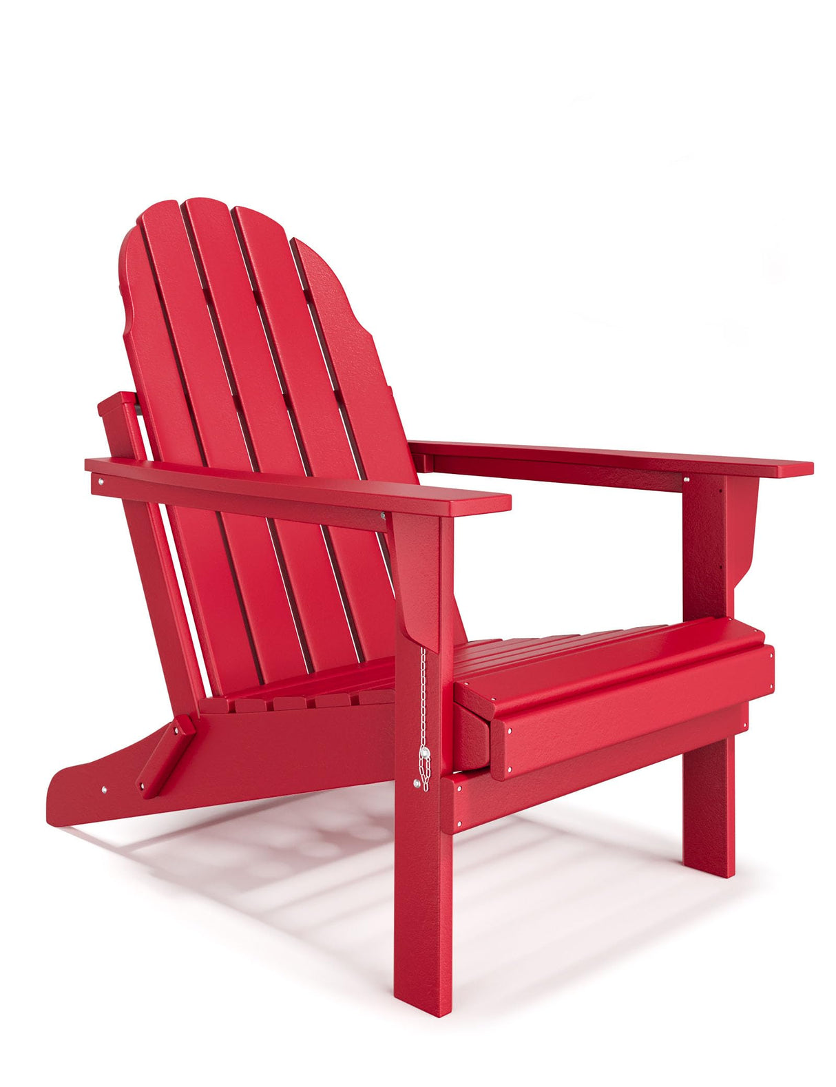 Folding Adirondack Chair - Durable HDPE Poly Lumber All-Weather Resistant, Foldable Oversized Balcony Porch Patio Outdoor Chair for Lawn, Backyard, Deck, Garden, Camping - Easy Installation, Red BUPPLEE