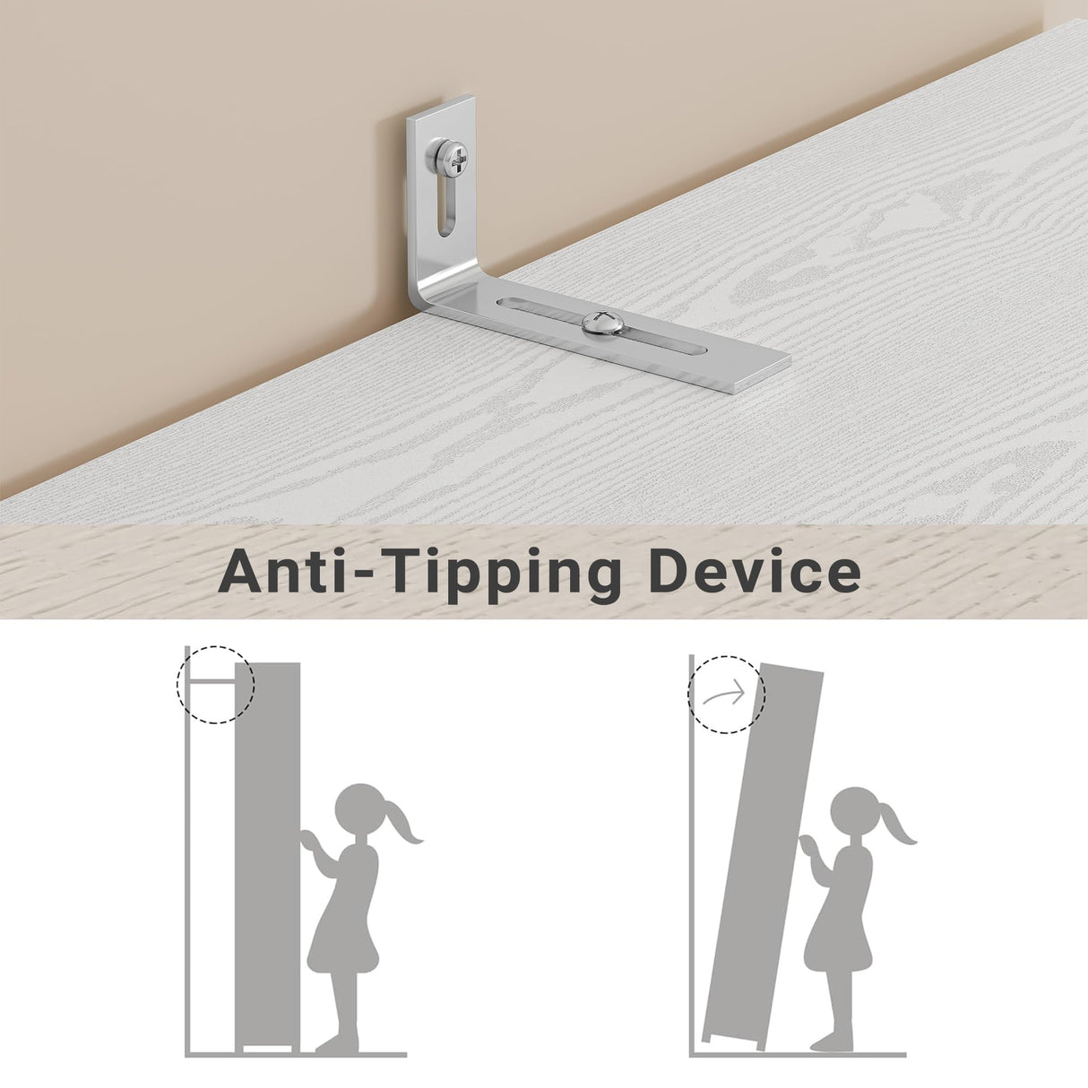 LIKIMIO Armoire Wardrobe Closet with Mirror and 3 Doors and 2 Drawers, Bedroom Wooden Armoire Storage Cabinet Combination with Hanging Rod for Bedroom, White LIKIMIO