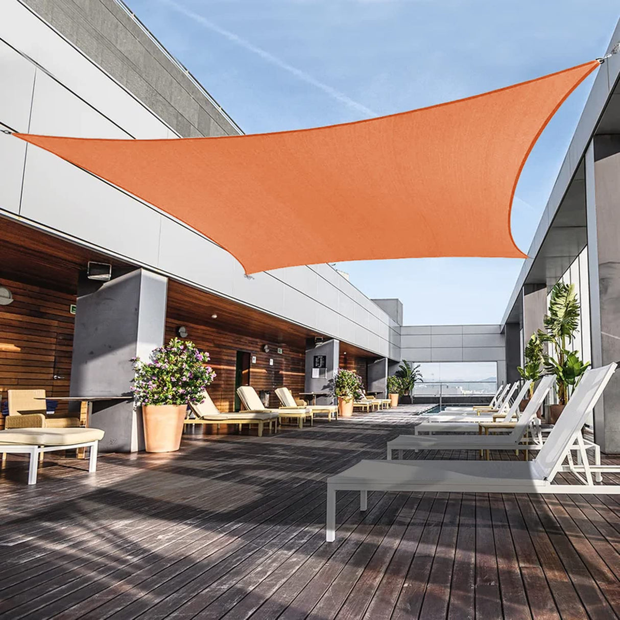 AwnPro Rectangle Shade Sail 16' x 20' Canopy to Block Sunlight for Outdoor Patio Garden Patio Deck Pergola (Orange) AwnPro