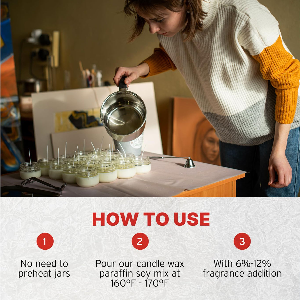 Blended Waxes, Inc. Soy Blend Paraffin Wax for Candle Making, Single Pour, Easy-to-Use Pastilles, Premium Mix of Paraffin & Soy Wax for Candles, Odorless & White, 20 lb BW Blended Waxes, Inc.