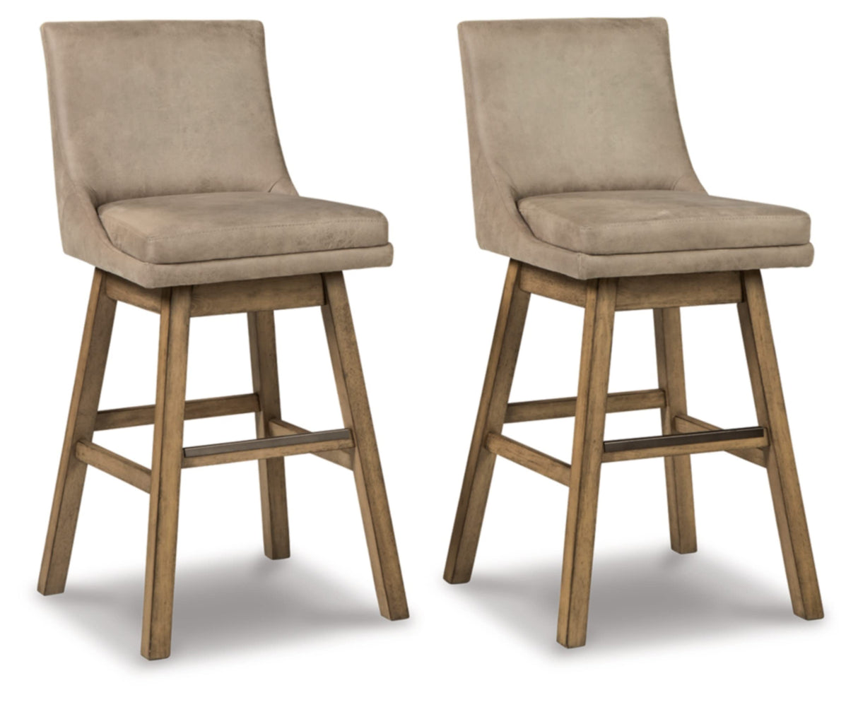 Signature Design by Ashley Tallenger 30" Upholstered Pub Height Bar Stool, 2 Count, Beige Signature Design by Ashley