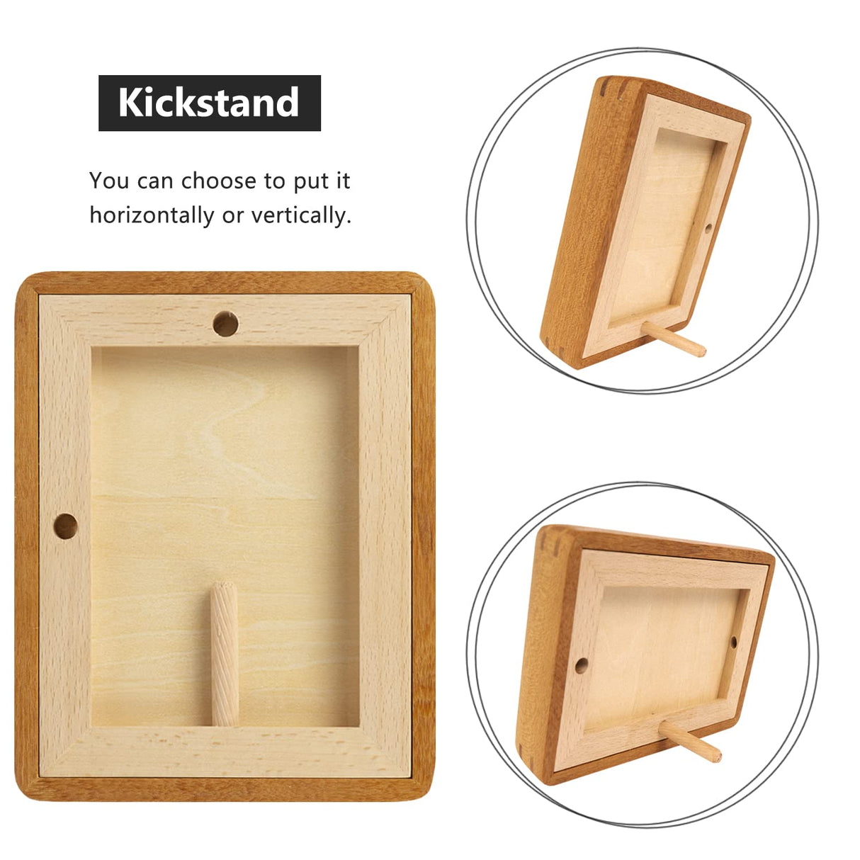 Natural Wood Photo Frames Inspired Tabletop Picture Frame with Mat, Vertical or Horizontal Display (Teak, 11x14 matted to 5x7/8x10) WoodArtSupply