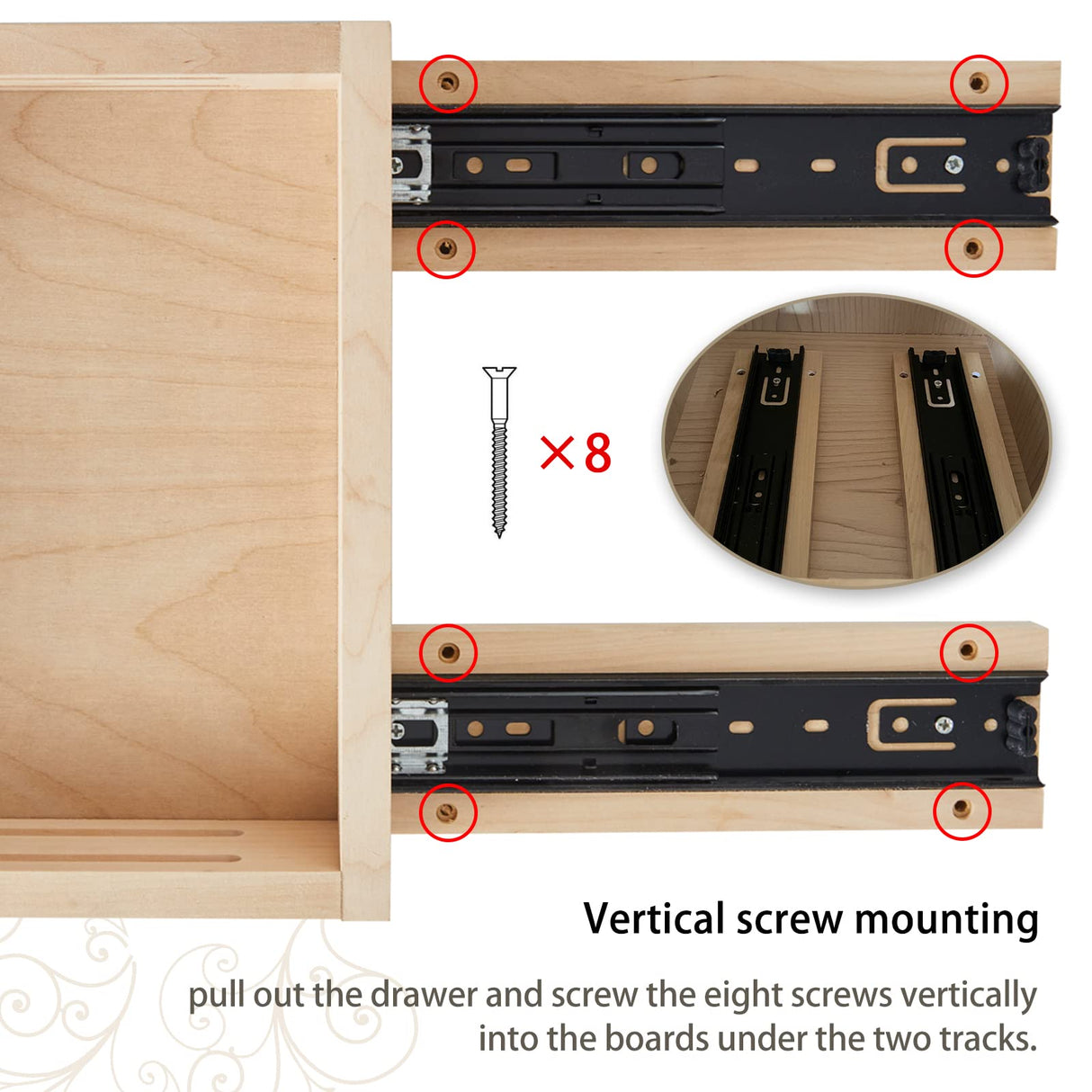 LuxursKingQYW Fully Assembled Drawer Wood Pull Out Tray Drawer Box Kitchen Cabinet Organizer, Cabinet Slide Out Shelve, Wooden Pull-Out Shelf(12" W×10" D×3" H) LuxursKingQYW