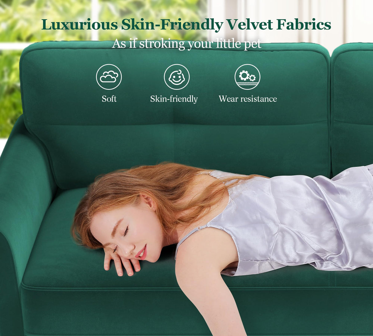 69" Small Sofa, Soft Small Couch with 2 Pillows, Comfy Love Seat Couches, Tool-Free Setup Loveseat Sofa, 700lb Load Sofas for Living Room, Cozy Couches for Living Room, Mini Couch for Bedroom, Green Kidirect