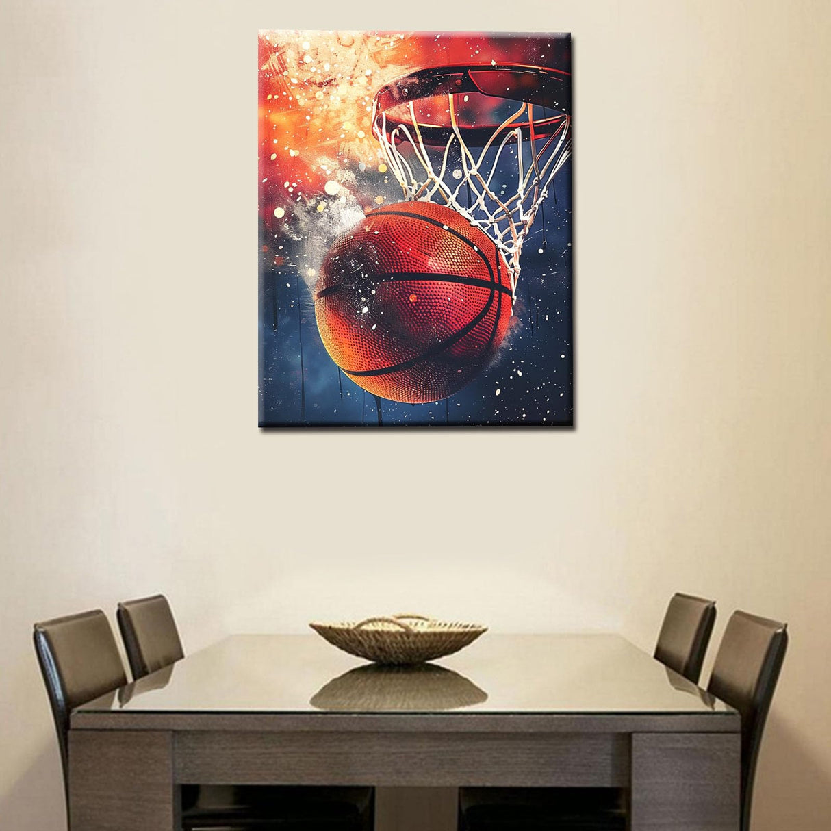 Tucocoo Sport of Basketball Paint by Number for Adults Beginner, DIY Oil Painting Kits on Canvas with Brushes and Acrylic Pigment, Retro Creative Picture for Home Decor Gifts 16x20 inch (Frameless) Tucocoo