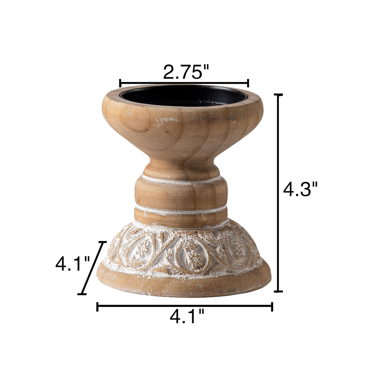 SOFE Farmhouse Wood Candle Holder, Handmade Pillar Candle Holders Brown Rustic Candle Stand Decorative, Candle Pedestal for Coffee Table, Living Room, Room Decor Aesthetic SOFE