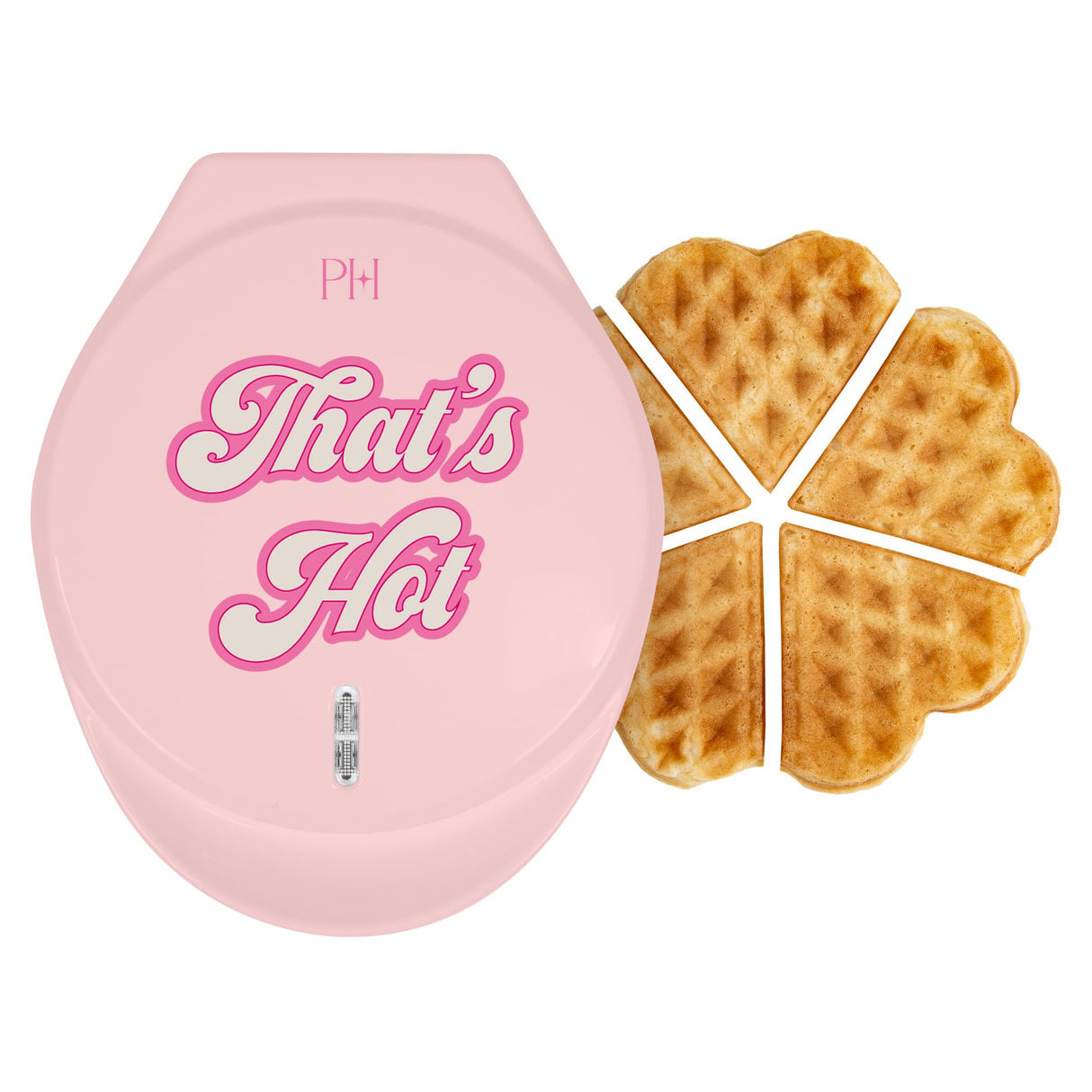 Paris Hilton Heart Waffle Maker, Makes 5 Mini Heart Shaped Waffles or 1 Individual Waffle, Easy to Clean 6" Nonstick Plates, Made without PFAS or PFOA, Electric Waffle Iron, Pink Paris Hilton