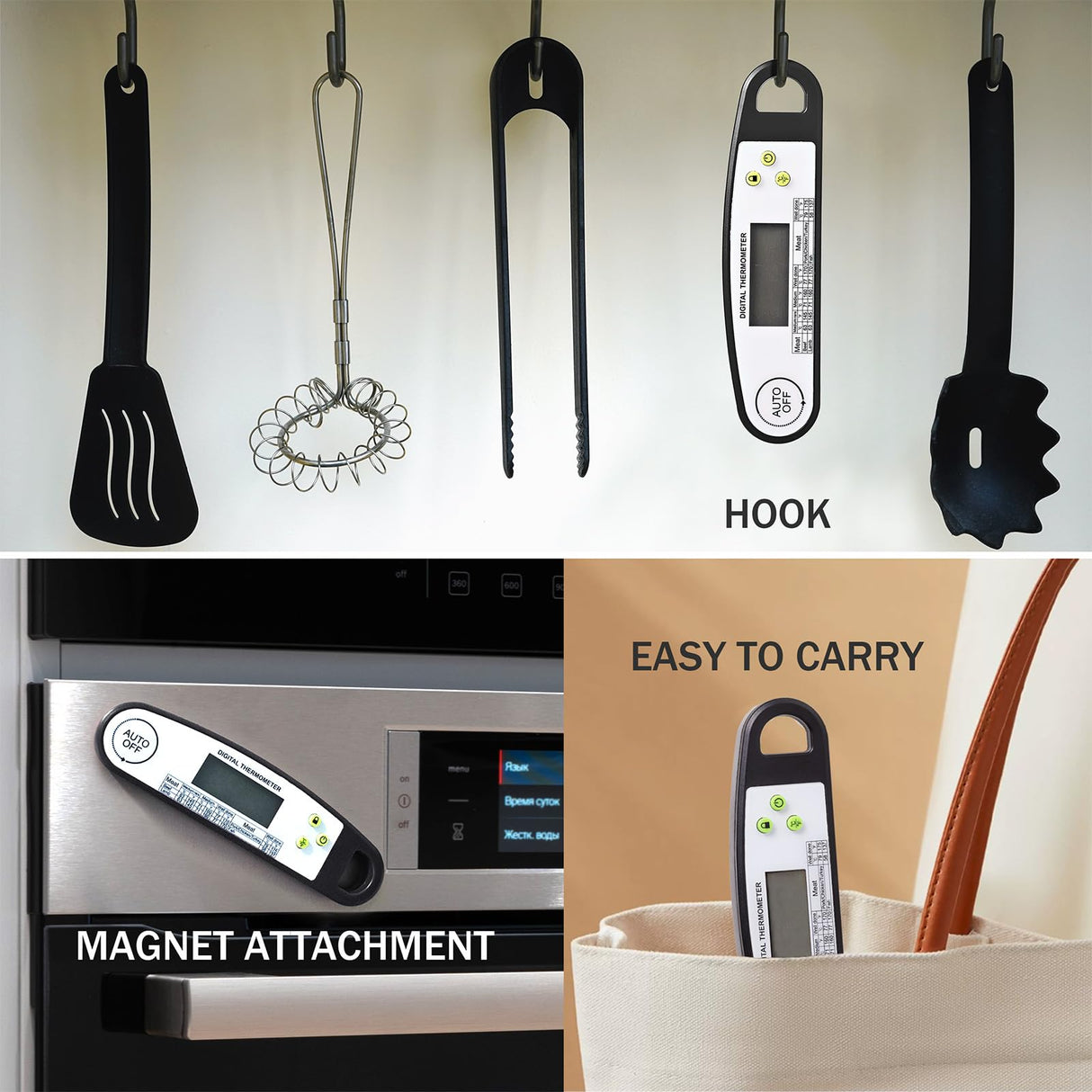 Meat Thermometer Digital, Meat Thermometers for Grilling, Food Thermometer with Backlight, Instant Read Thermometer for Grill Candy and Cooking LILYWARE