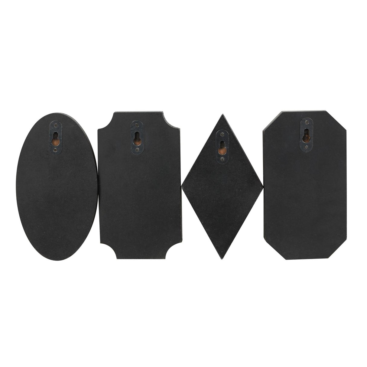 Deco 79 Wooden Vintage Inspired Wall Hook with Black Beaded Frames and Varying Geometric Shapes, Set of 4 4" W, 7" H, Brown Deco 79