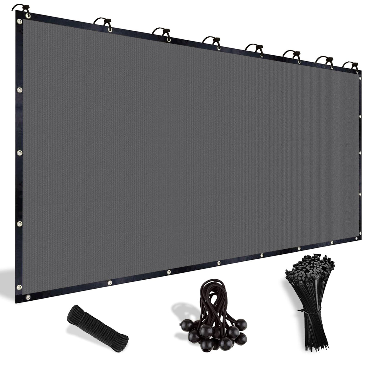 Shade&Beyond Customized Size 90% Sun Shade Cloth with Grommets, 08' X 12' Pergola Shade Cover Canopy, Mesh Tarp Sun Screens for Patio, Outdoor, Garden, Backyard, Light Gray, GN02 Shade&Beyond