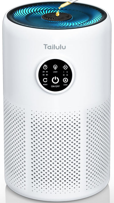 Air Purifiers for Home Pets Large Room Up to 1360 Ft², Tailulu D10 HEPA Air Purifiers for Bedroom with 15dB Sleep Mode, Air Filter for Pet Dander Smoke Odor Dust Pollen with Timer Fragrance Sponge