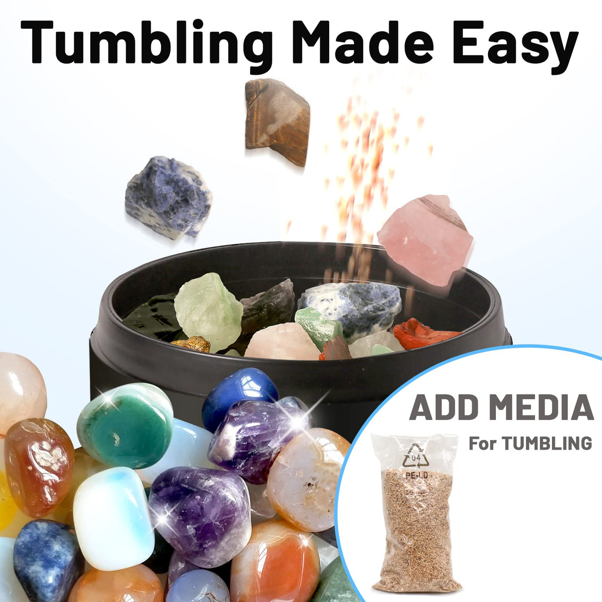 Leegol Electric 1LB Rock Tumbler – Rotary Rock Polisher with 7-Day Timer Leegol Electric