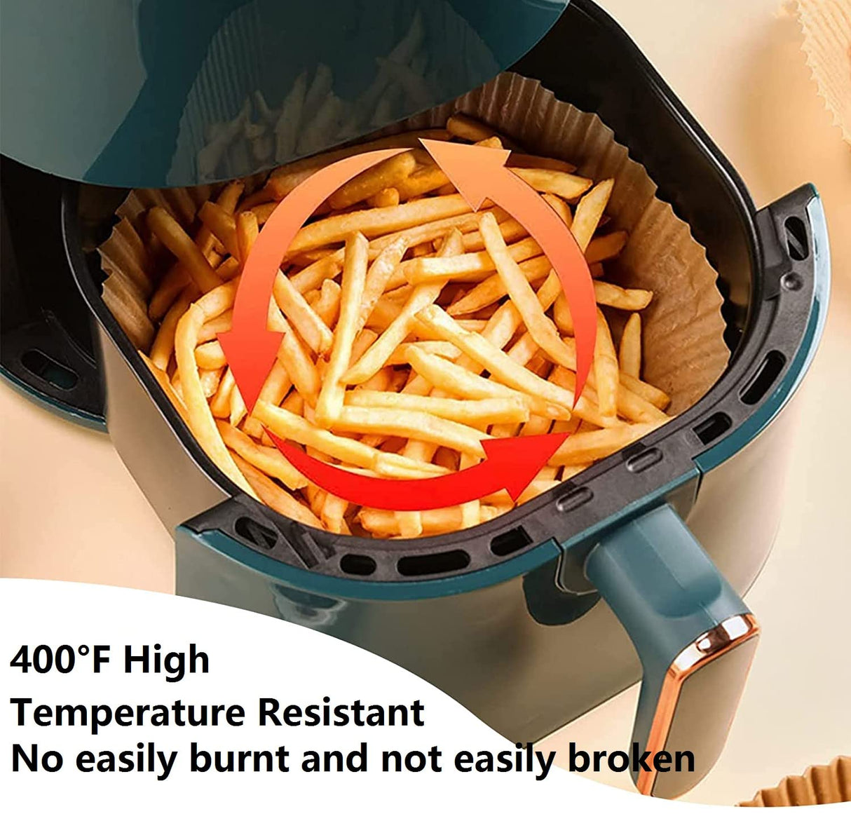Air Fryer Paper Liners, 100PCS Non-stick Disposable Liners, Baking Paper for Air Fryer Oil-proof, Water-proof, Food Grade Parchment for Baking Roasting Microwave (100Pcs-6.3 inch) TOGOO