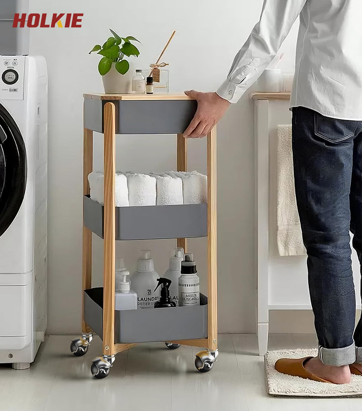 HOLKIE 2 inch Ball Caster Wheels Locking Stem Casters, Furniture Casters Set of 4 Chrome Vintage Antique Swivel Caster, 5/16" x 1-1/2" Grip Neck Spherical Casters Wheels for Furniture Legs HOLKIE