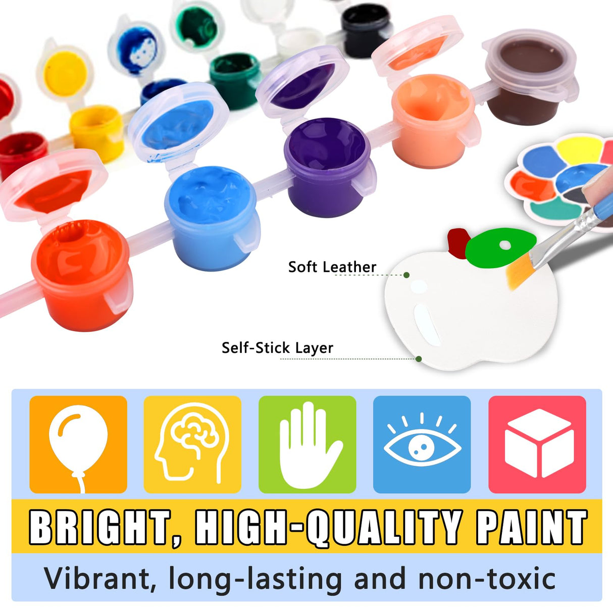 Magnetic Mini Tile Art-DIY Craft Kits for Kids,Fridge magnet painting kit for kids Ages 4-8,Soft Leather Fridge Magnets Craft Paint Set Fruit & Vegetables,Party Favors for Kids 8-12 DerzuanAscent