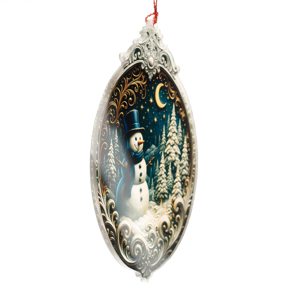 Christmas Ornament 2025 - Snowman Ornament, Snowman Ornaments for Christmas Tree, Christmas Tree Ornaments, Acrylic Christmas Ornaments, Suncatcher Effect Stained Glass Window Hanging, car Hanging KINGDUHU