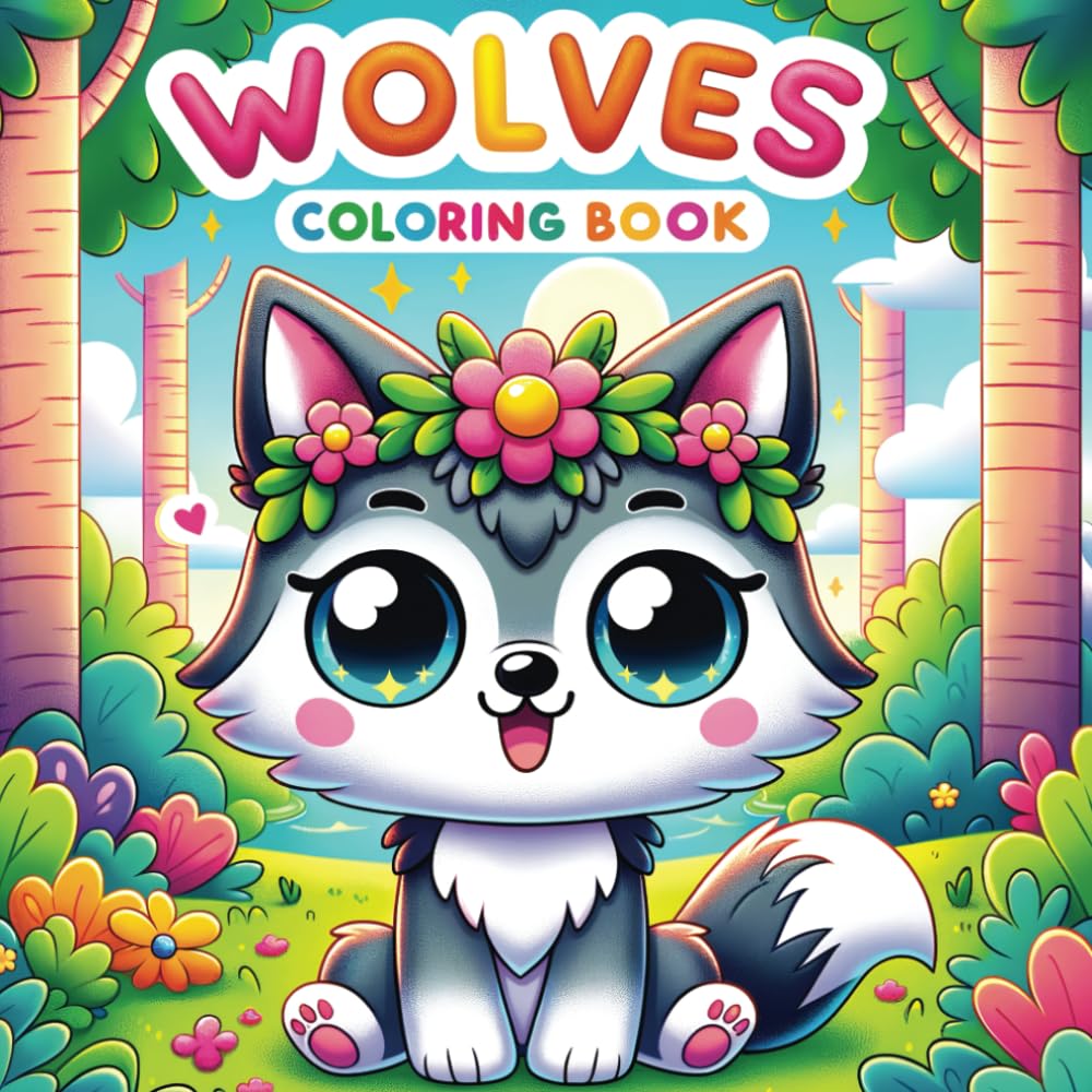 Wolves Coloring Book: Discover, Learn and Color, 50 Fascinating Facts About Wolves, Their Habitats, and Behavior, Fun and Educational Activity for Children Majosta
