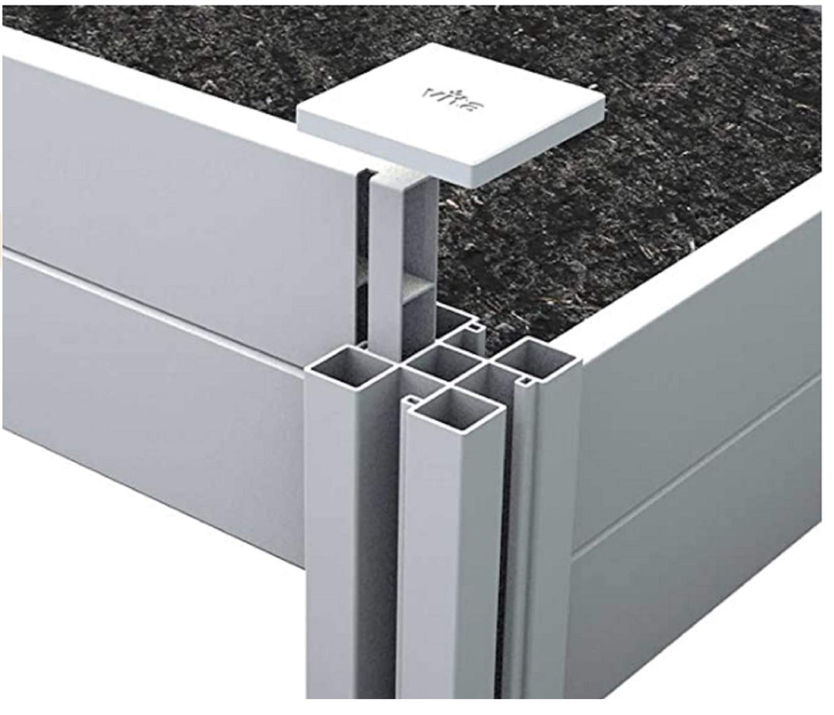 Vita 4 ft. x 4 ft. White Vinyl Raised Garden Bed 2-Pack DEXATEK