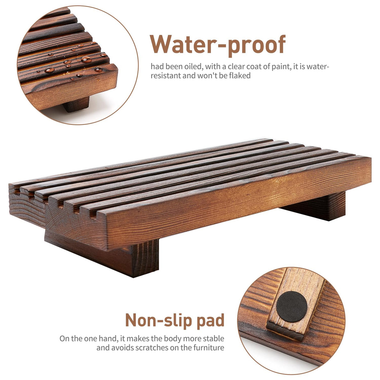 Small Kitchen Sink Soap Tray for Counter Dish Soap Dispenser Wooden Risers Stand for Bathroom Decor Farmhouse Wood Pedestal Kitchen Accessories Countertop Vanity Counter Decorative Tray Renawe